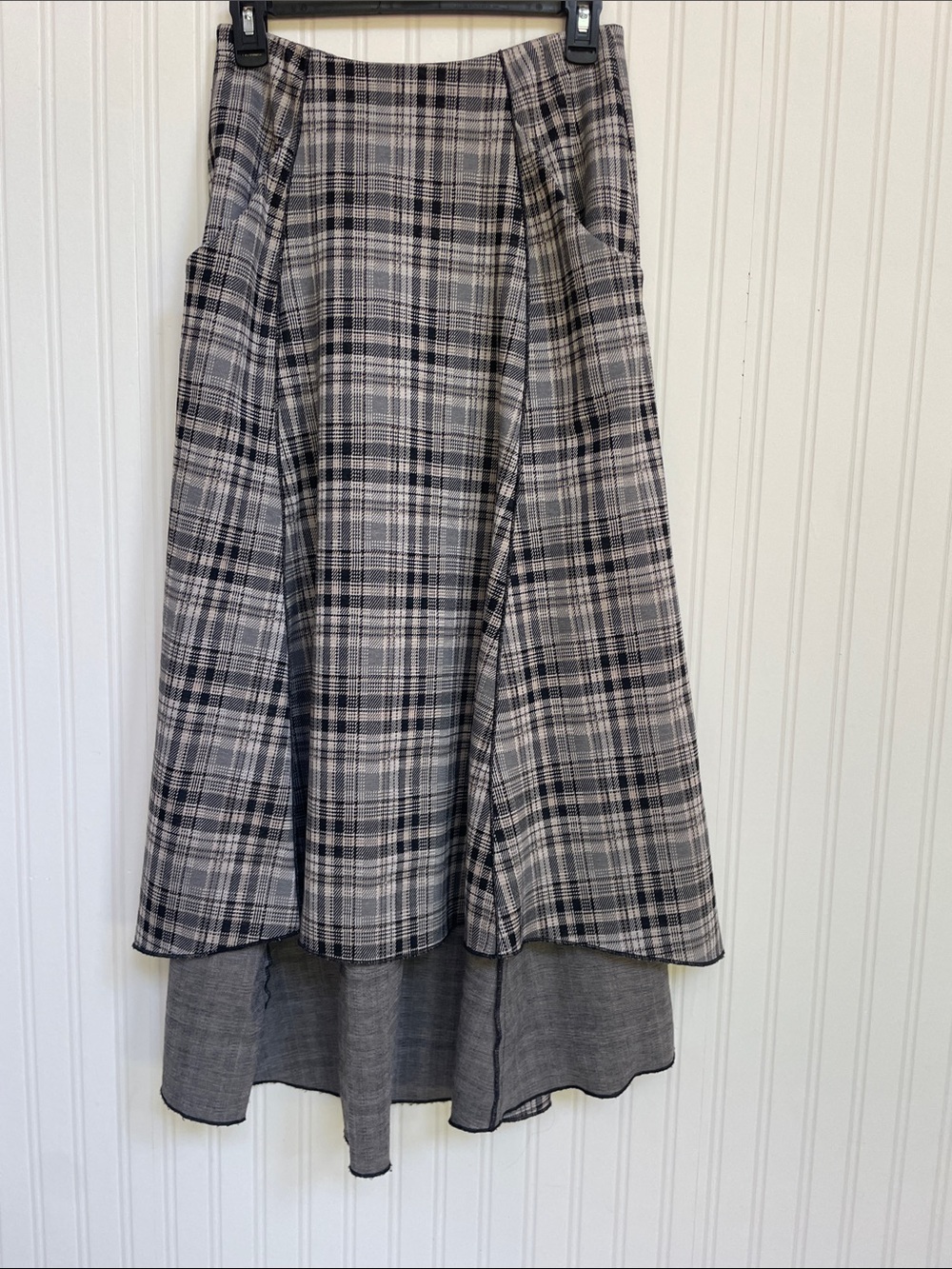 Cato Gray Plaid High-Low Skirt size xs